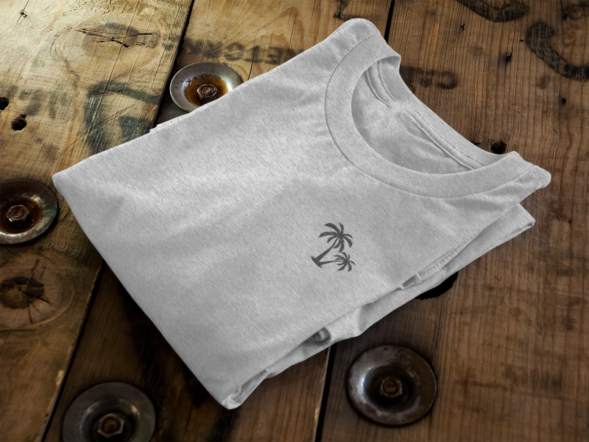 Palm Tree || Pocket Side Print || Organic Cotton || Unisex T-Shirt