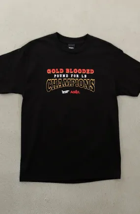 Permanent Holiday X Adapt :: Gold Blooded Holiday (Men's Black Tee)