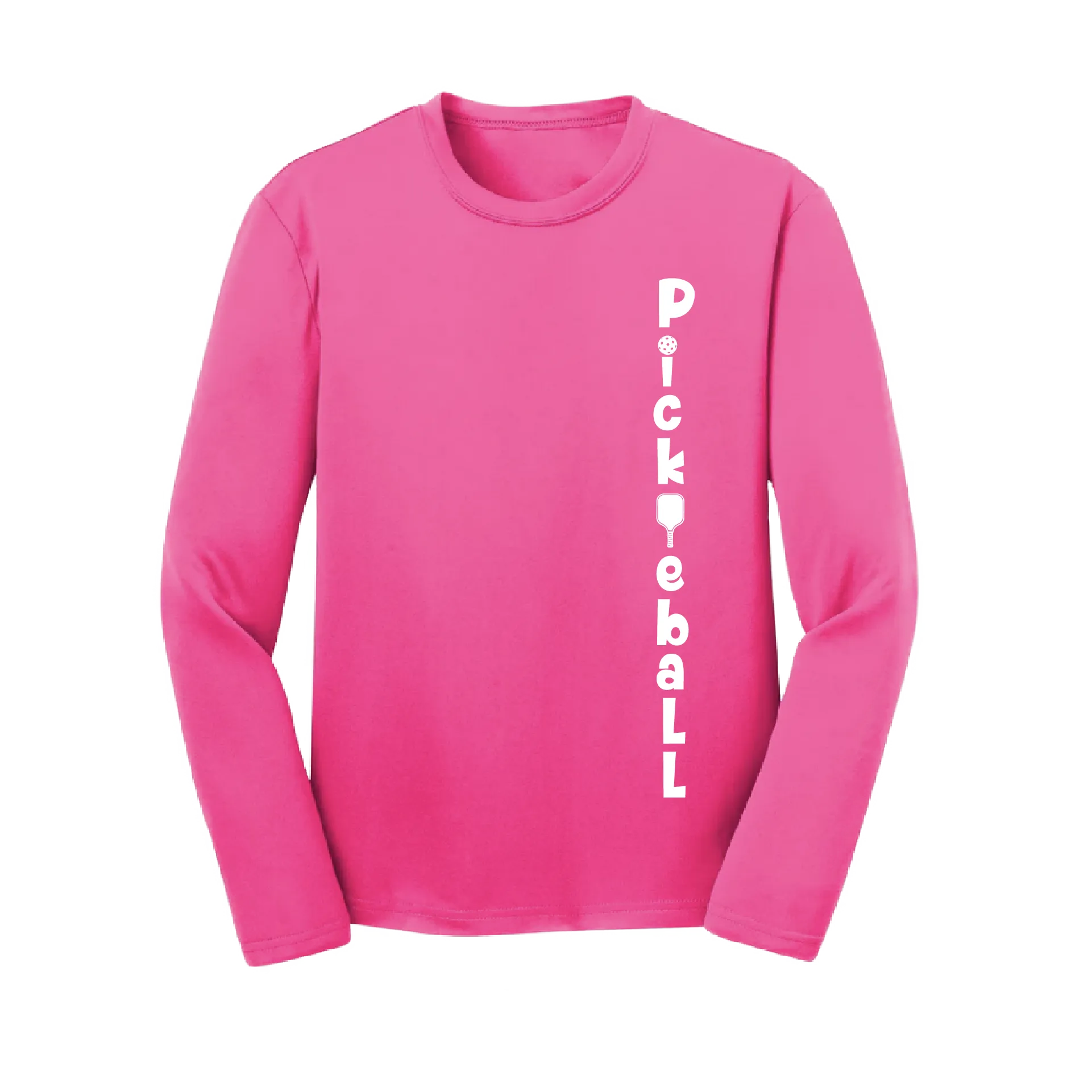 Pickleball (Vertical) Customizable | Youth Long Sleeve Athletic Pickleball Shirt | 100% Polyester