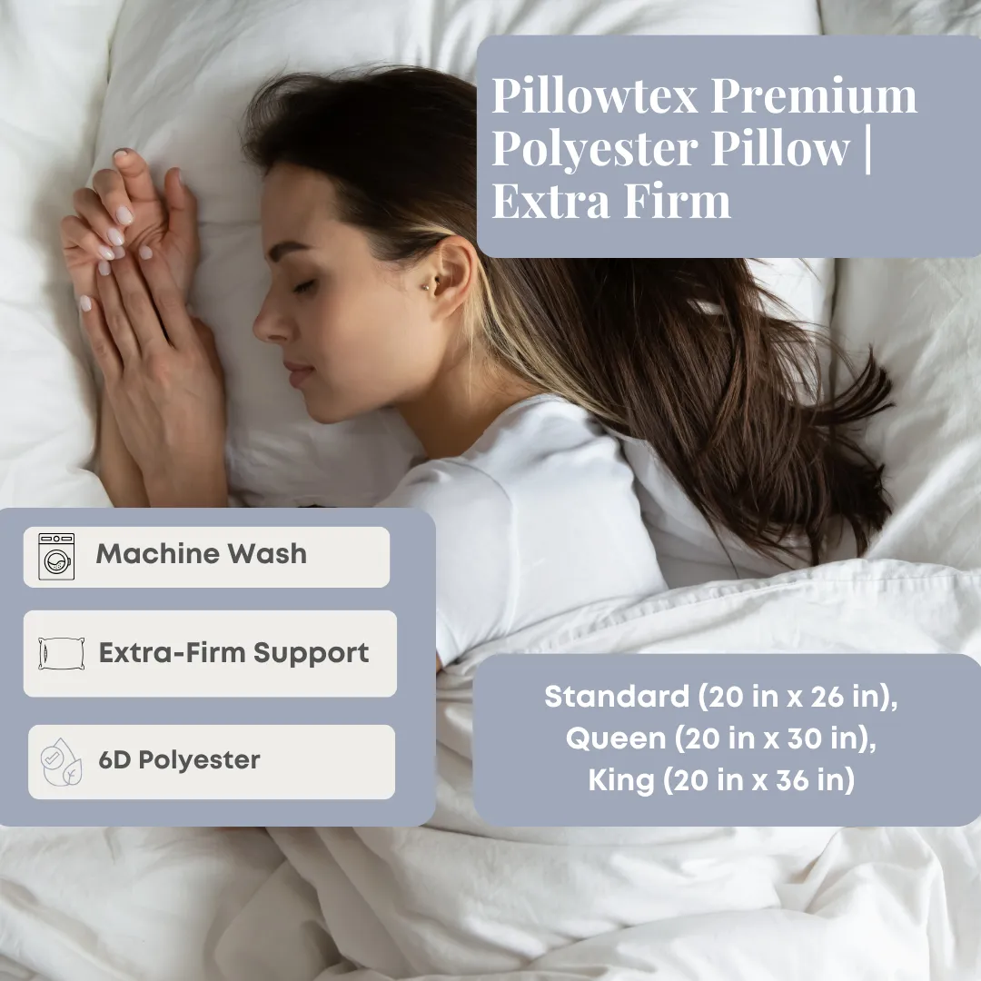 Pillowtex Premium Polyester Pillow | Extra Firm