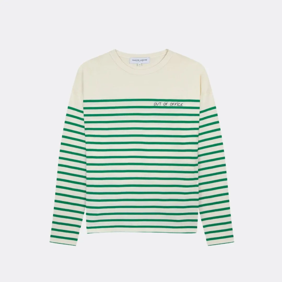 "Out of Office" Montpar Sailor Shirt (Ivory Cactus Green)