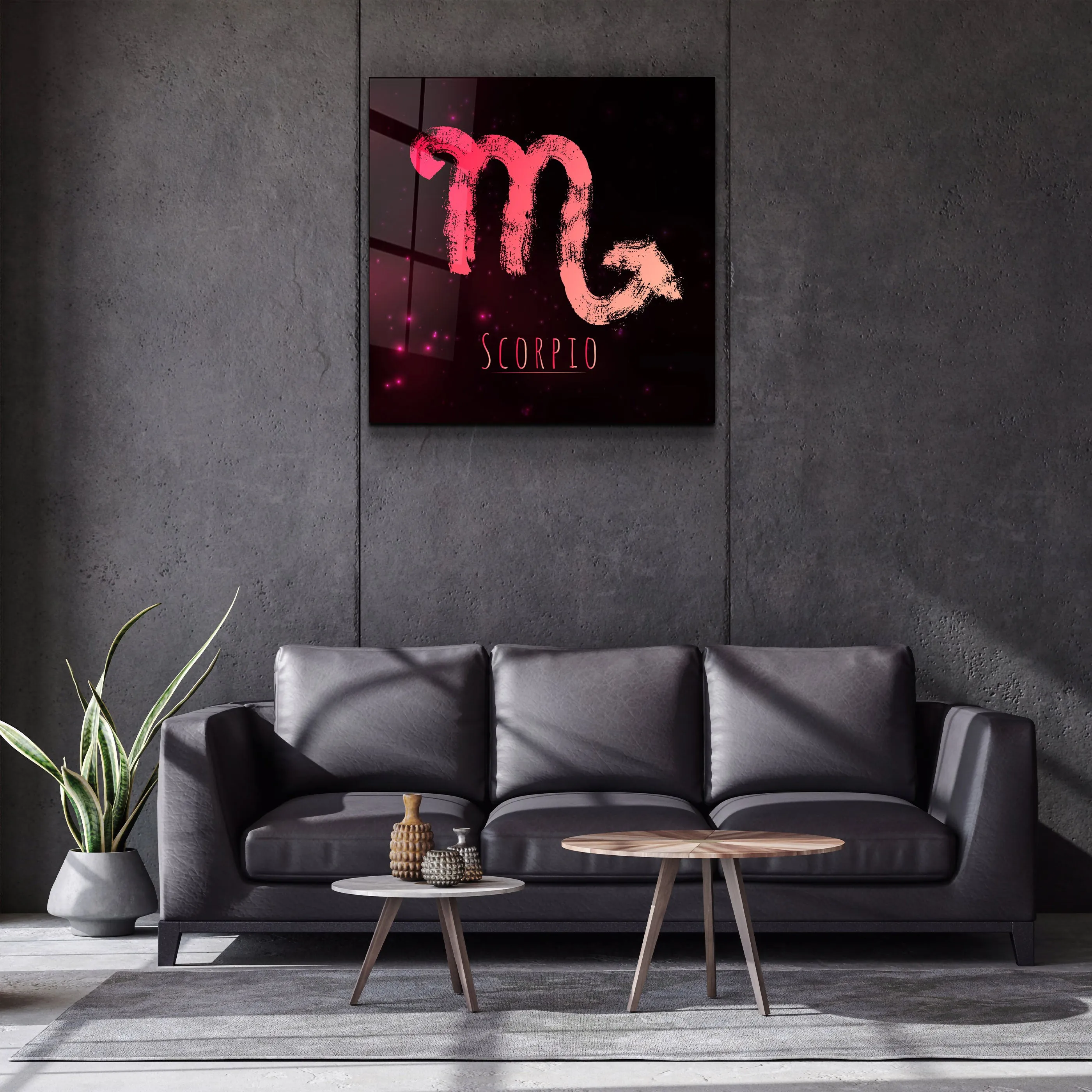 ."Zodiac V2 - Scorpio". Glass Wall Art