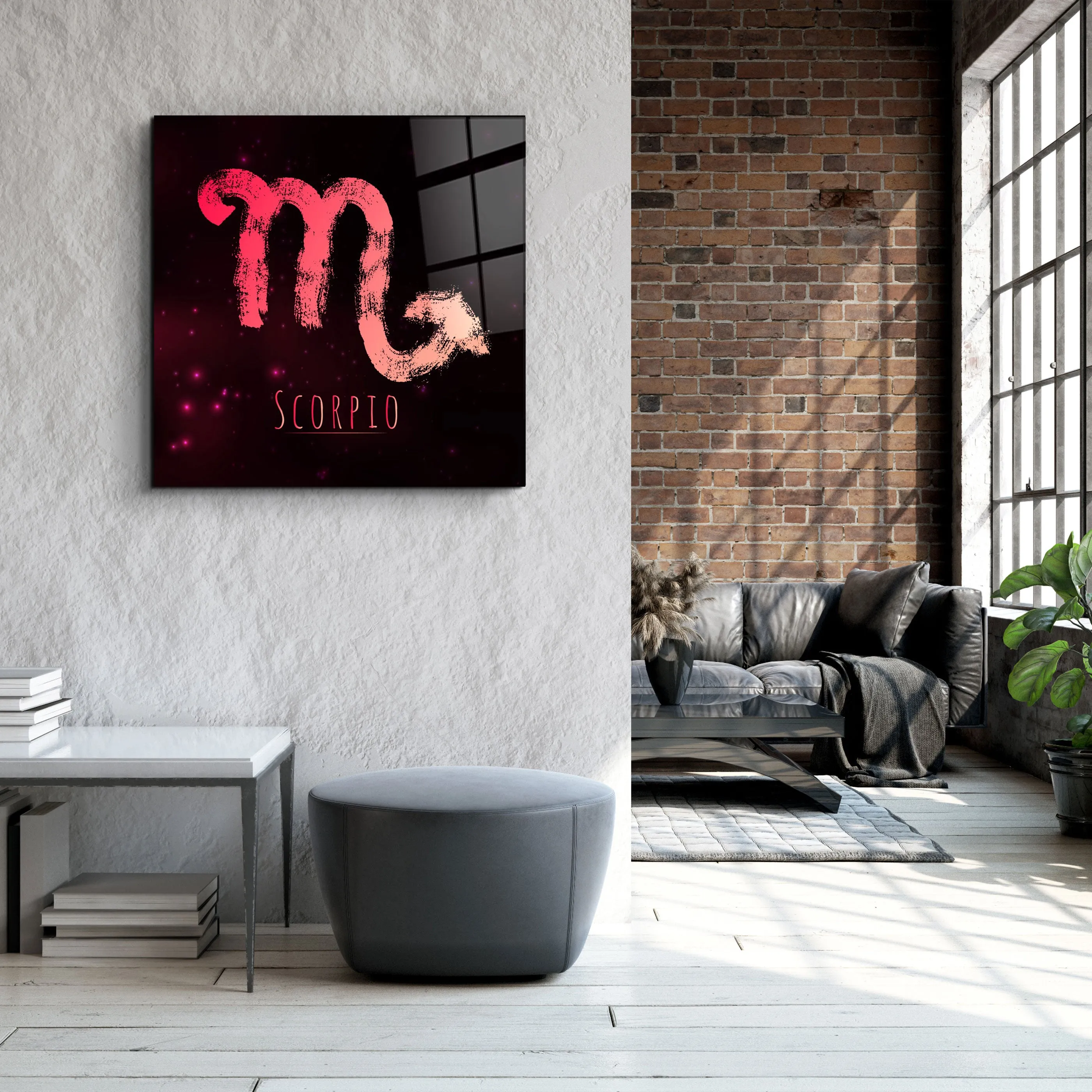 ."Zodiac V2 - Scorpio". Glass Wall Art