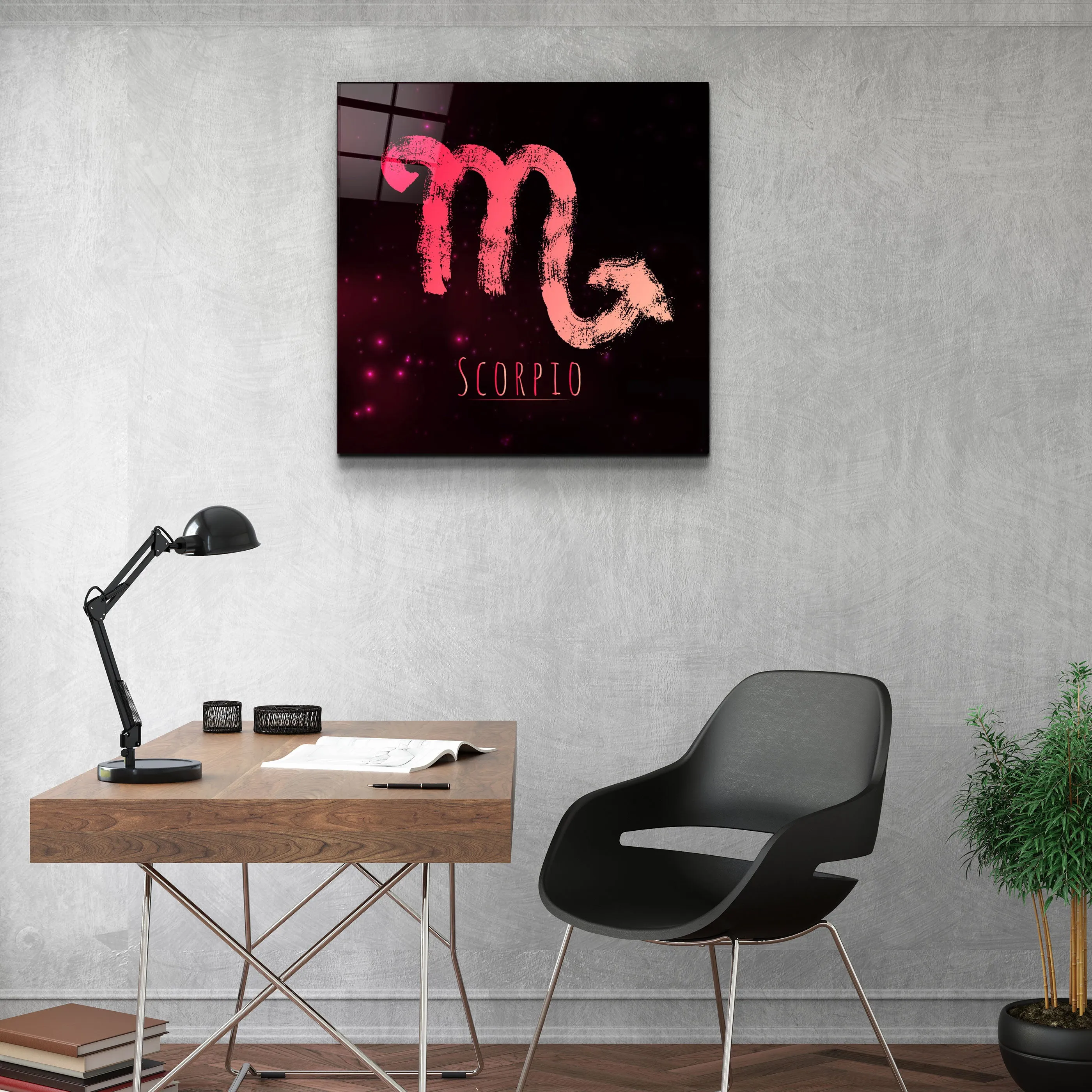 ."Zodiac V2 - Scorpio". Glass Wall Art