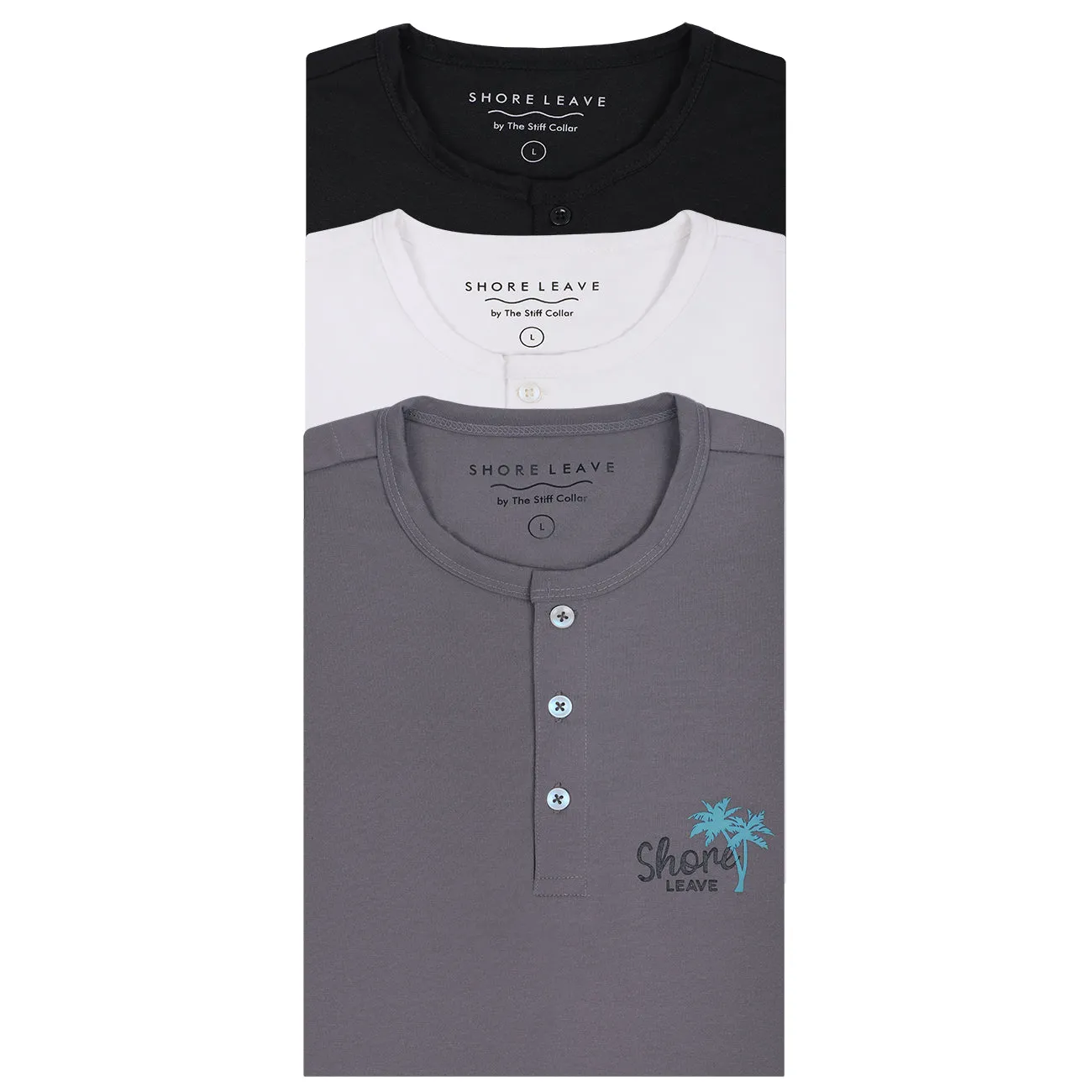 Soft Premium Henley T-shirt Combo Pack Of 3  (White, Grey, Black)