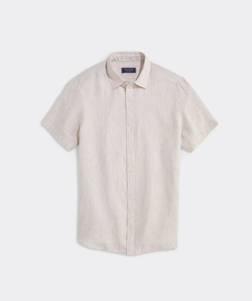 Stripe Linen Short Sleeve Shirt