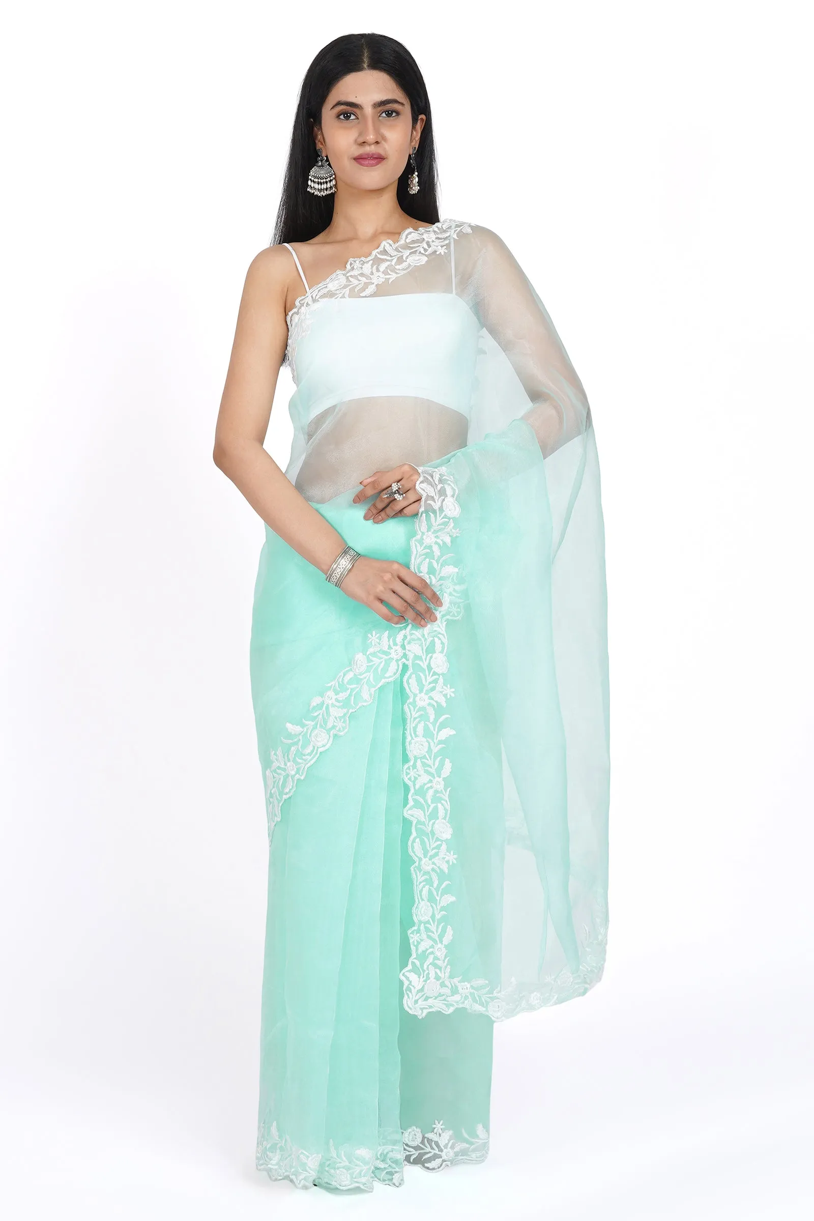 Teejh Dewdrop Dazzle Organza Saree