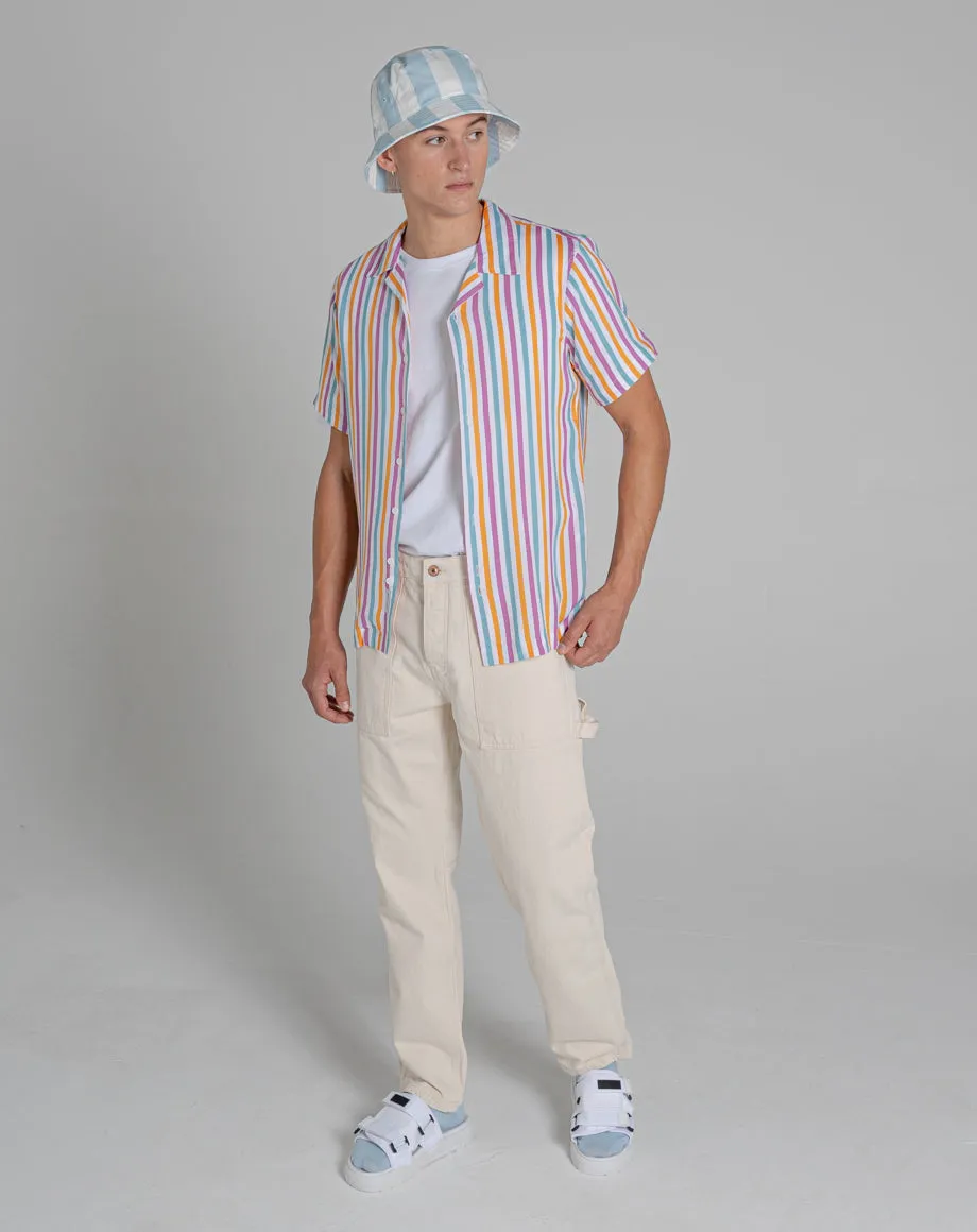 TRIBECA STRIPE MENS SHIRT | WHITE