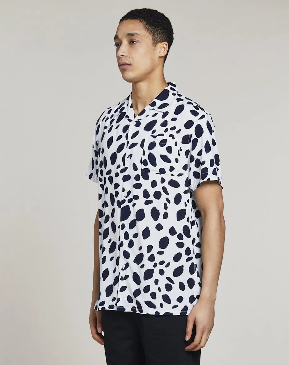 UHURU LAVA PRINT MENS SHIRT | WHITE