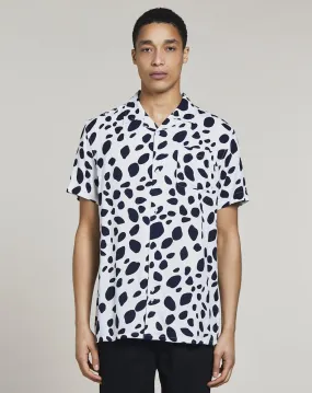 UHURU LAVA PRINT MENS SHIRT | WHITE