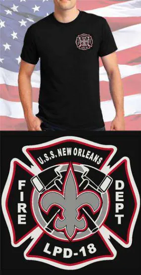 USS New Orleans Fire Department Fleur De Leis Maltese Cross