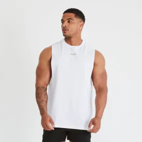 Vanquish Essential White Oversized Sleeveless T Shirt