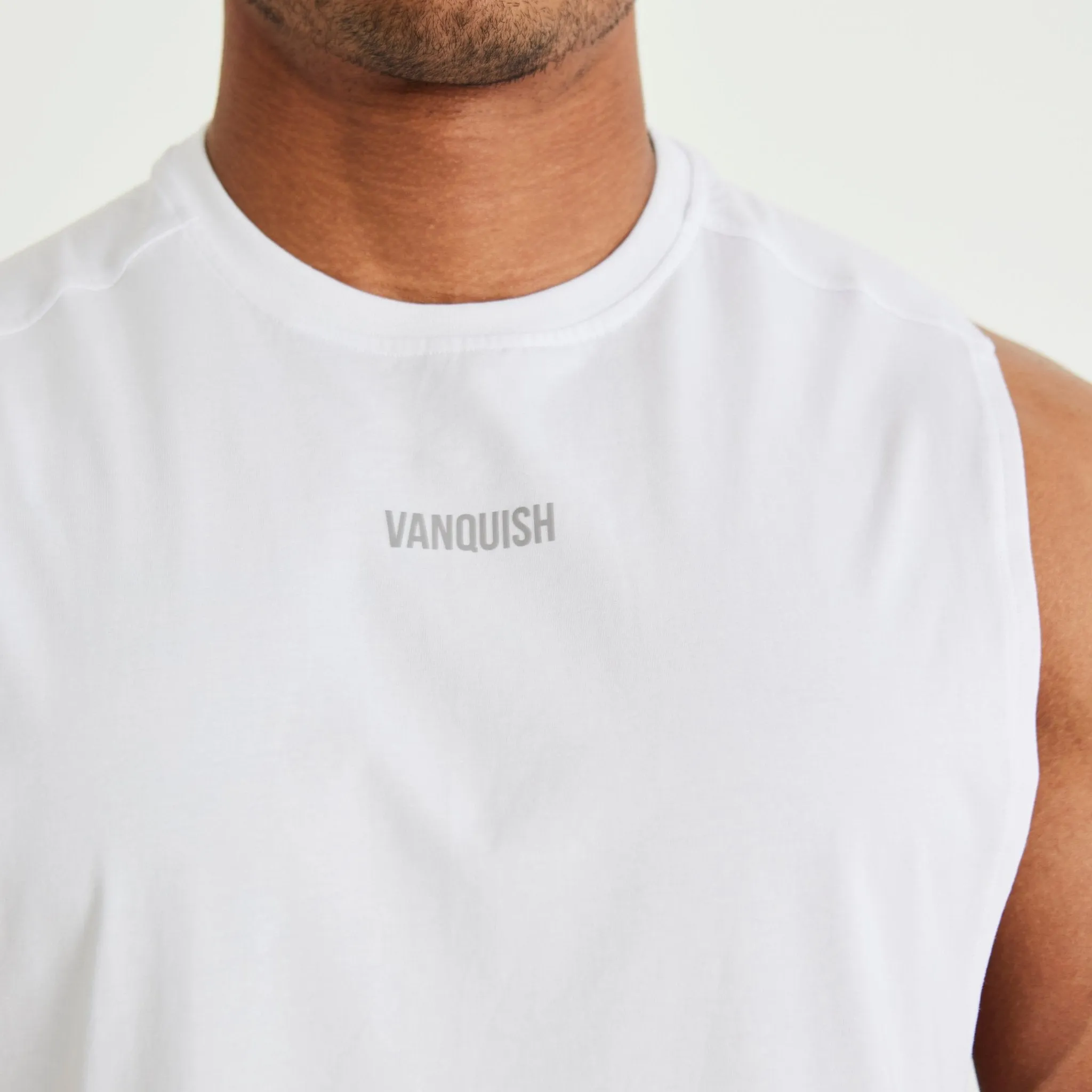 Vanquish Essential White Oversized Sleeveless T Shirt