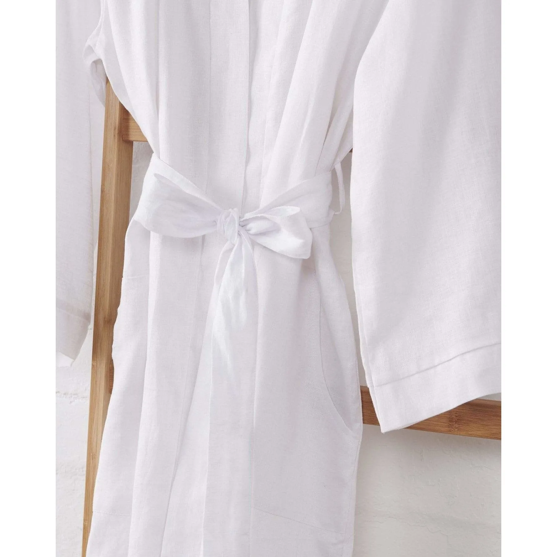 White Linen Bathrobe