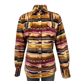 Women's Chamois Pattern Fleece Western Shirt in Plum