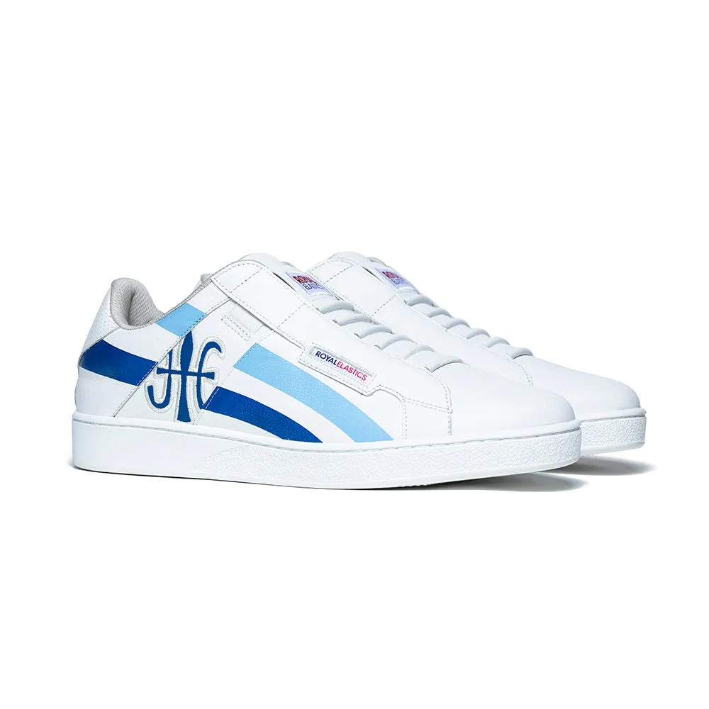 Women's Icon Cross White Blue Leather Sneakers 92901-055